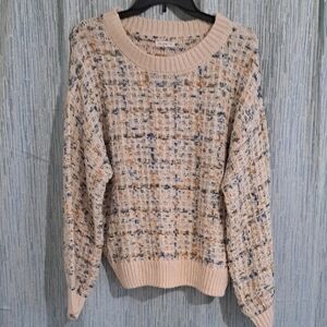 Blu Pepper Oversized Multicolor Textured Knit Sweater